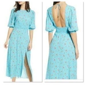 AFRM Floral blue midi dress M
